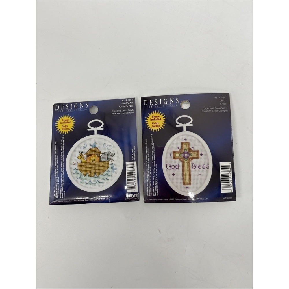 Designs For The Needle Counted Cross Stitch Small God Bless Cross & Noah's Ark